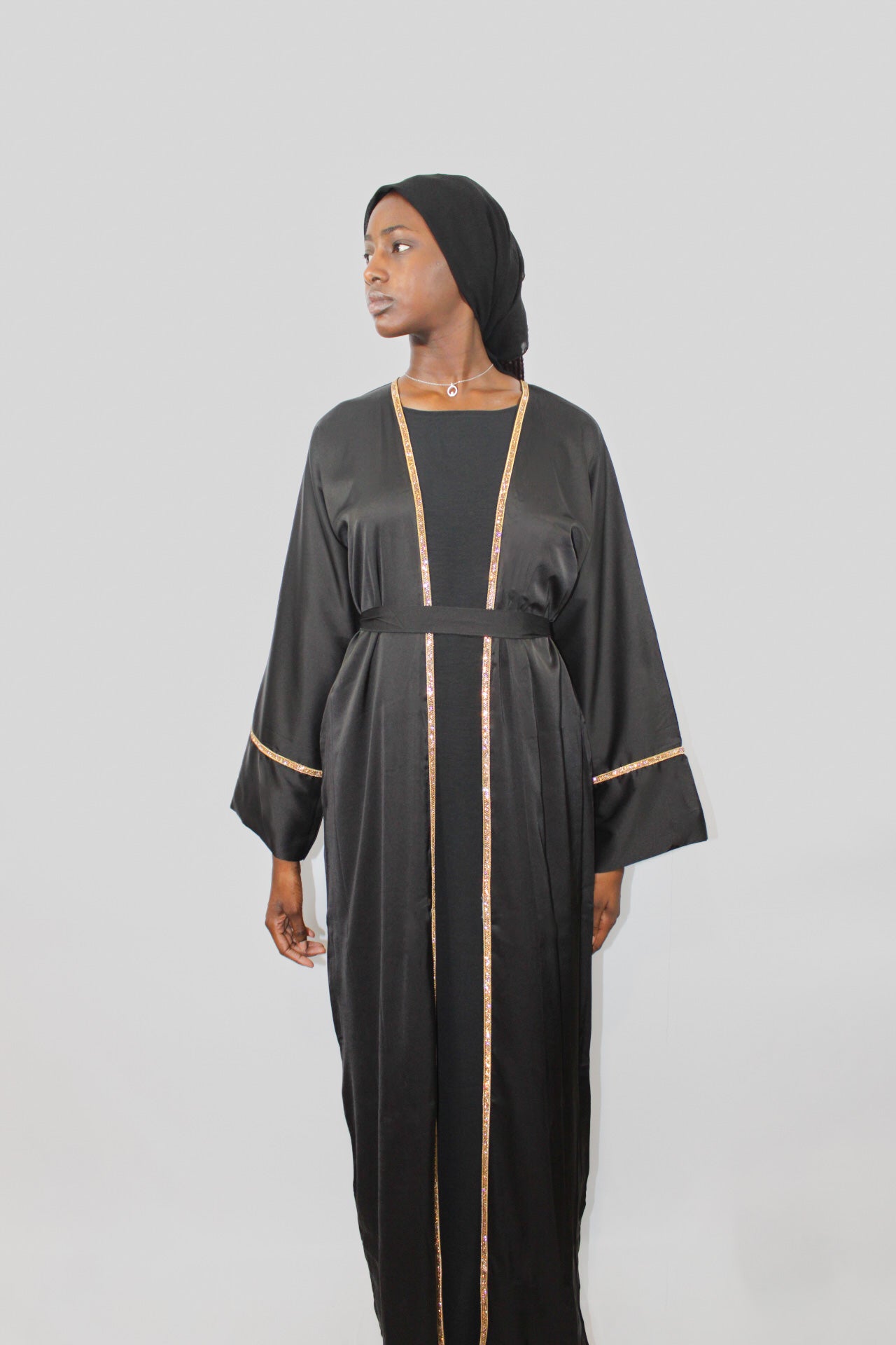 Satin Bloom Abaya